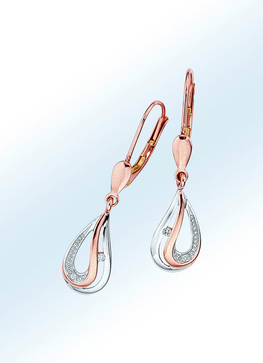 Ohrschmuck - Ohrringe mit Brillanten, in Farbe