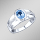 Ringe - Damenring mit Blautopas und synth. Zirkonia, in Größe 160 bis 220, in Farbe  – Ansicht 1