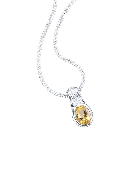 Anhänger - Anhänger mit echt Citrin und synth. Zirkonia, in Farbe  Ansicht 2