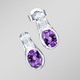 Ohrschmuck - Elegante Ohrstecker mit echt Amethyst und synth. Zirkonia, in Farbe  – Ansicht 1