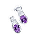 Ohrschmuck - Elegante Ohrstecker mit echt Amethyst und synth. Zirkonia, in Farbe  – Ansicht 2