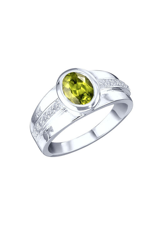 Ringe - Damenring mit echt Peridot und synth. Zirkonia, in Größe 160 bis 220, in Farbe  Ansicht 2