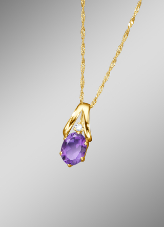 Anhänger mit echt Amethyst und synth. Zirkonia