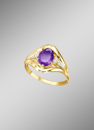 Damenring mit echt Amethyst