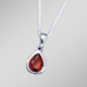 - Anhänger mit Kette, echt Granat-Tropfen, in Farbe  – Ansicht 1