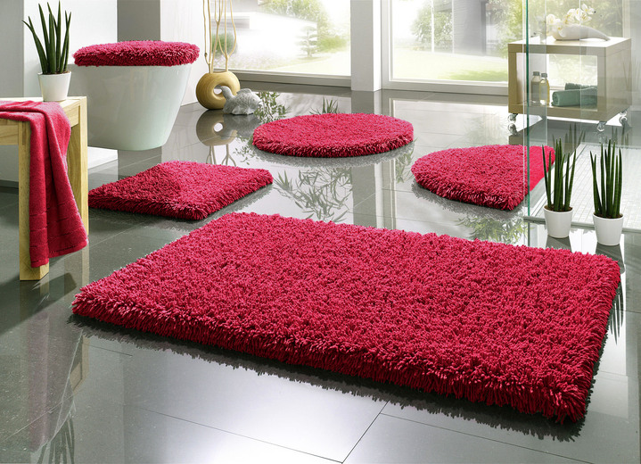 Badgarnituren - Badgarnitur, für Fußbodenheizung geeignet Ansicht 5 Badgarnituren - Badgarnitur, für Fußbodenheizung geeignet, in Größe 100 (Vorleger halbrund, 50/ 80 cm) bis 112 (Deckelbezug mit Kordel, 47/ 50 cm), in Farbe KARIBIKGRÜN Ansicht 5