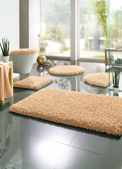 Badgarnituren - Badgarnitur, für Fußbodenheizung geeignet, in Größe 100 (Vorleger halbrund, 50/ 80 cm) bis 112 (Deckelbezug mit Kordel, 47/ 50 cm), in Farbe WEISS Ansicht 10