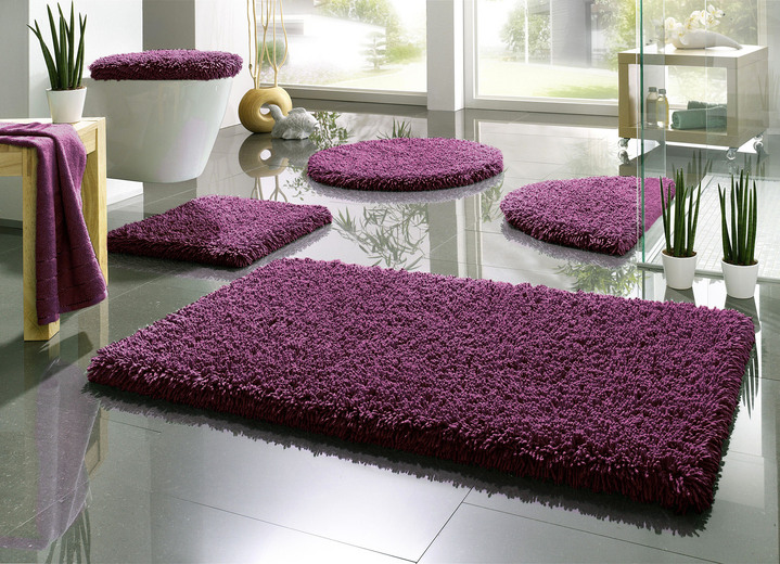 Badgarnituren - Badgarnitur, für Fußbodenheizung geeignet Ansicht 11 Badgarnituren - Badgarnitur, für Fußbodenheizung geeignet, in Größe 100 (Vorleger halbrund, 50/ 80 cm) bis 112 (Deckelbezug mit Kordel, 47/ 50 cm), in Farbe KARIBIKGRÜN Ansicht 11