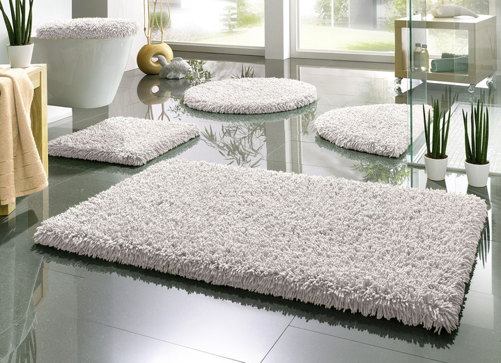 Badgarnituren - Badgarnitur, für Fußbodenheizung geeignet, in Größe 100 (Vorleger halbrund, 50/ 80 cm) bis 112 (Deckelbezug mit Kordel, 47/ 50 cm), in Farbe WEISS Ansicht 13