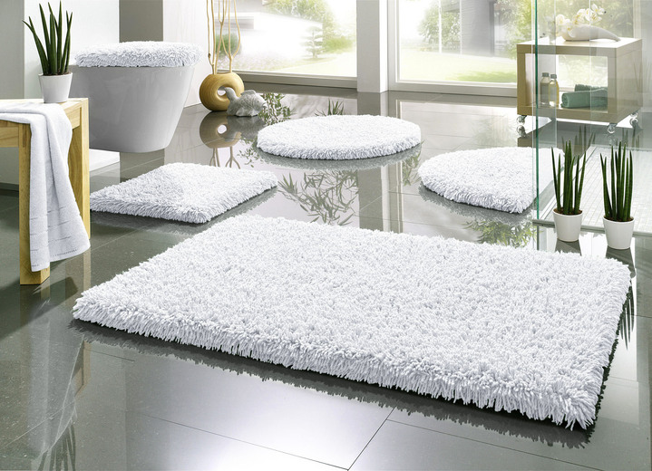 Badgarnituren - Badgarnitur, für Fußbodenheizung geeignet, in Größe 100 (Vorleger halbrund, 50/ 80 cm) bis 112 (Deckelbezug mit Kordel, 47/ 50 cm), in Farbe ANTHRAZIT Ansicht 3