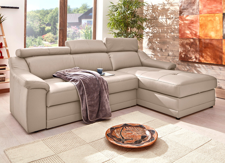 Polsterecken - Frei im Raum aufstellbare Polsterecke mit Kopfteilverstellung, in Farbe CREME, in Ausführung mit Bettfunktion Ansicht 2