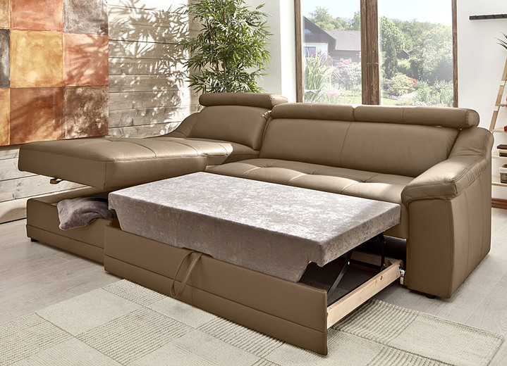 Polsterecken - Frei im Raum aufstellbare Polsterecke mit Kopfteilverstellung, in Farbe CREME, in Ausführung mit Bettfunktion Ansicht 5