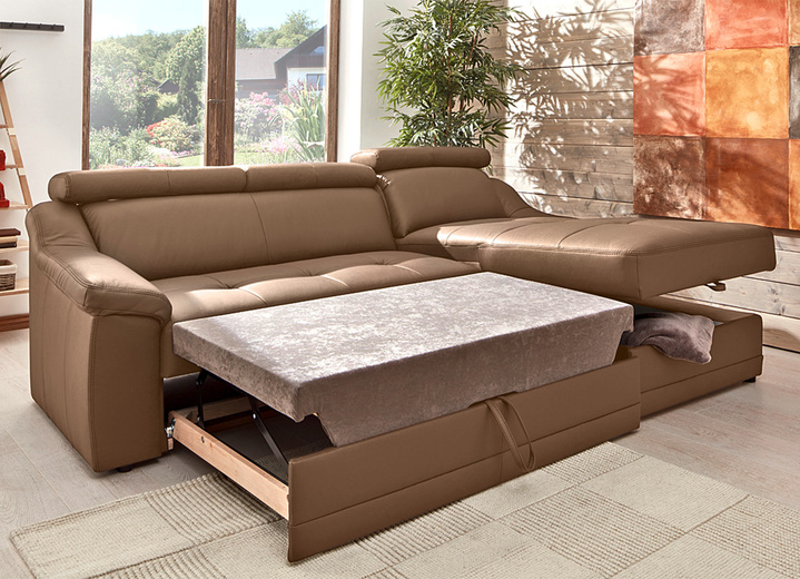 Polsterecken - Frei im Raum aufstellbare Polsterecke mit Kopfteilverstellung, in Farbe CREME, in Ausführung mit Bettfunktion Ansicht 7