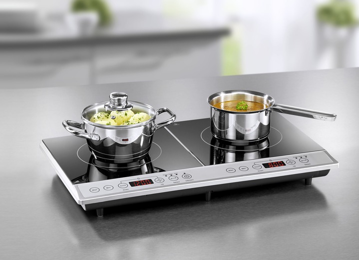 Kochen & Grillen - Doppel-Induktionsplatte Ansicht 2 Kochen & Grillen - Doppel-Induktionsplatte, in Farbe SCHWARZ Ansicht 2