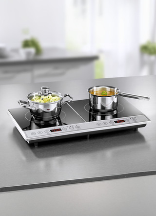 Kochen & Grillen - Doppel-Induktionsplatte – Farbe SCHWARZ Kochen & Grillen - Doppel-Induktionsplatte, in Farbe SCHWARZ