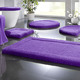 Badgarnituren - Premium Badgarnitur Superfine Microfaser, in Größe 100 (Vorleger halbrund, 50/ 80 cm) bis 110 (Hänge-WC-Garnitur, 2-teilig), in Farbe KARIBIKGRÜN – Farbe LILA – Ansicht 1