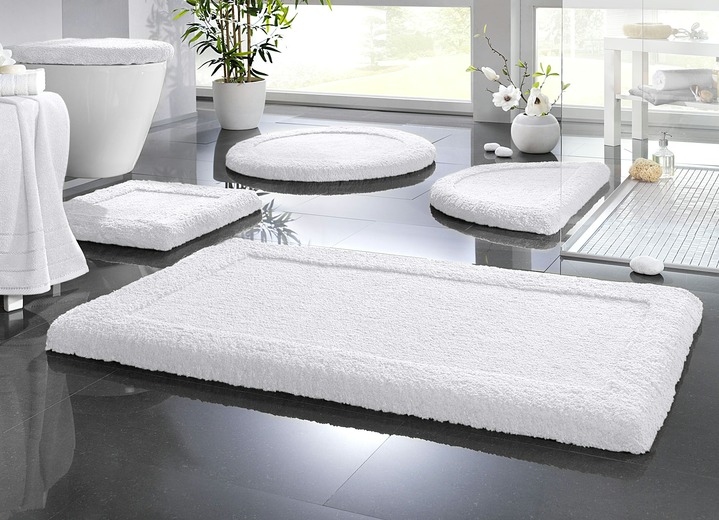 Badgarnituren - Premium Badgarnitur Superfine Microfaser Ansicht 6 Badgarnituren - Premium Badgarnitur Superfine Microfaser, in Größe 100 (Vorleger halbrund, 50/ 80 cm) bis 110 (Hänge-WC-Garnitur, 2-teilig), in Farbe DUNKELBLAU Ansicht 6