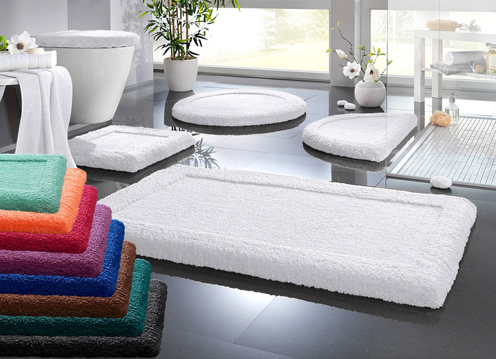 Badgarnituren - Premium Badgarnitur Superfine Microfaser, in Größe 100 (Vorleger halbrund, 50/ 80 cm) bis 110 (Hänge-WC-Garnitur, 2-teilig), in Farbe KARIBIKGRÜN Ansicht 3