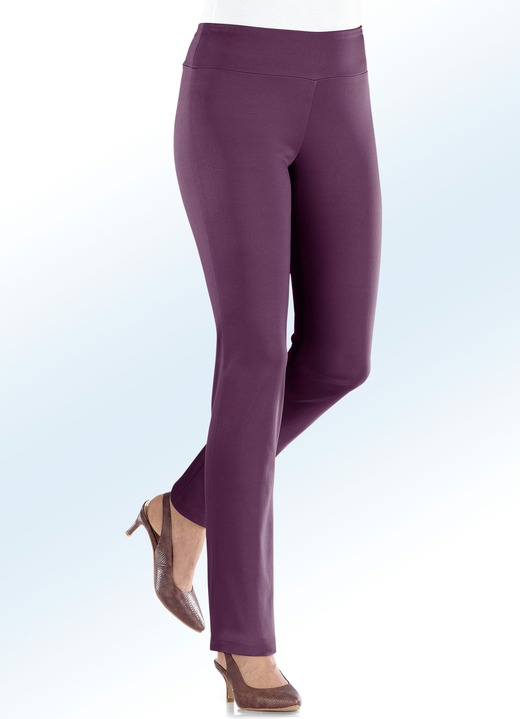 Hosen in Schlupfform - Soft-Stretch-Hose in 12 Farben, in Größe 017 bis 052, in Farbe BORDEAUX Ansicht 1
