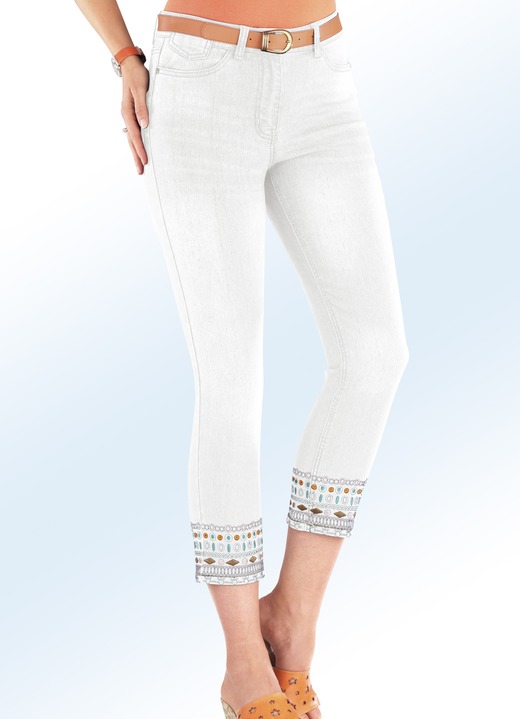 SALE % - 7/8-Jeans im Ethno Stil, in Größe 021 bis 052, in Farbe WEISS