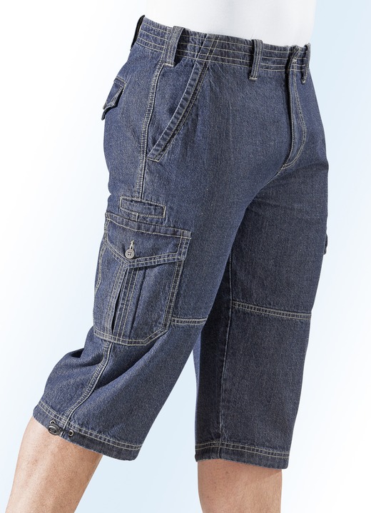 Shorts & Bermudas - Jeans-Bermudas mit Cargotaschen, in Größe 024 bis 060, in Farbe JEANSBLAU