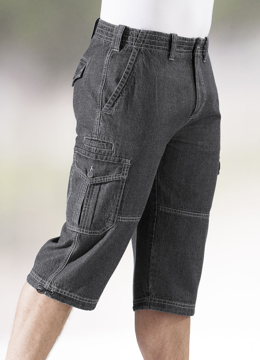Shorts & Bermudas - Jeans-Bermudas mit Cargotaschen in 3 Farben, in Größe 024 bis 060, in Farbe ANTHRAZIT Ansicht 1