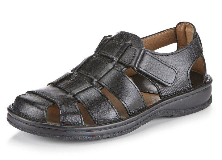 Sandalen & Pantoletten - Gemini, klassische Herren-Sandalen, mit Klettverschluss, in Größe 039 bis 046, in Farbe SCHWARZ Ansicht 1