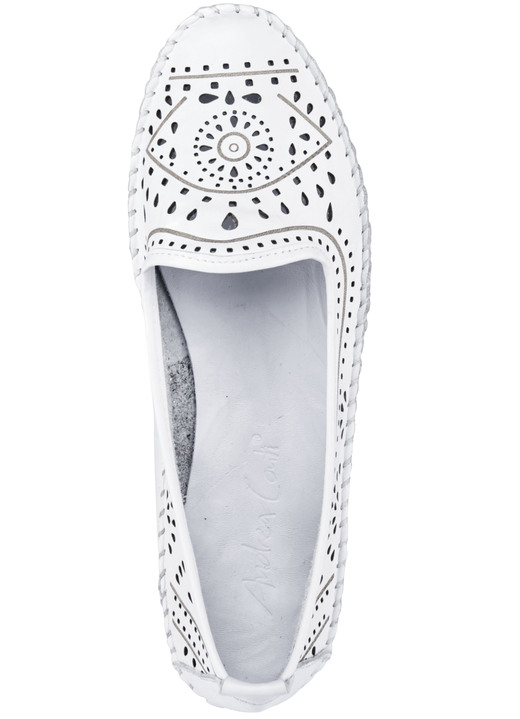 Slipper & Schnürschuhe - Andrea Conti Mokassin-Slipper aus Rind-Nappaleder, in Größe 036 bis 043, in Farbe WEISS Ansicht 2