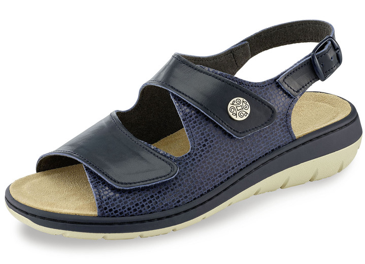 - Sandalette aus Chevreauleder, in Größe 036 bis 042, in Farbe MARINE