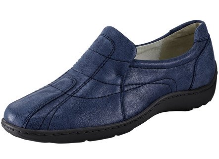 Waldläufer, bequeme Damen-Slipper, Weite H, mit herausnehmbarem Fußbett