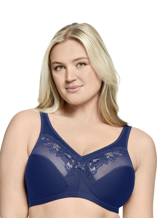 Soft-BH - Glamorise Minimizer-BH mit elastischer Spitze, in Größe 080 bis 110, in Cup C, in Farbe MARINE Ansicht 1
