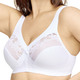 Soft-BH - Glamorise Minimizer-BH mit elastischer Spitze – Farbe WEISS – Ansicht 2 Soft-BH - Glamorise Minimizer-BH mit elastischer Spitze, in Größe 080 bis 110, in Cup H, in Farbe MARINE – Farbe WEISS – Ansicht 2