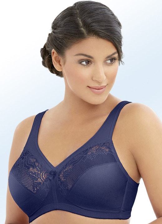 Soft-BH - Glamorise Minimizer-BH mit elastischer Spitze, in Größe 080 bis 110, in Cup C, in Farbe MARINE Ansicht 1