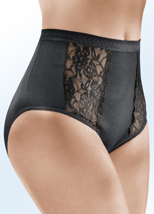 Slips - Fünferpack Slips mit elastischen Spitzeneinsätzen, in Größe 038 bis 052, in Farbe 5X WEISS Ansicht 2