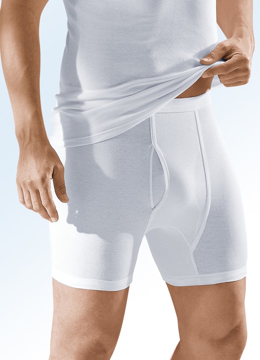 Slips & Unterhosen - Viererpack Unterhosen aus Feinripp, weiß, in Größe 005 bis 013, in Farbe WEISS Ansicht 1