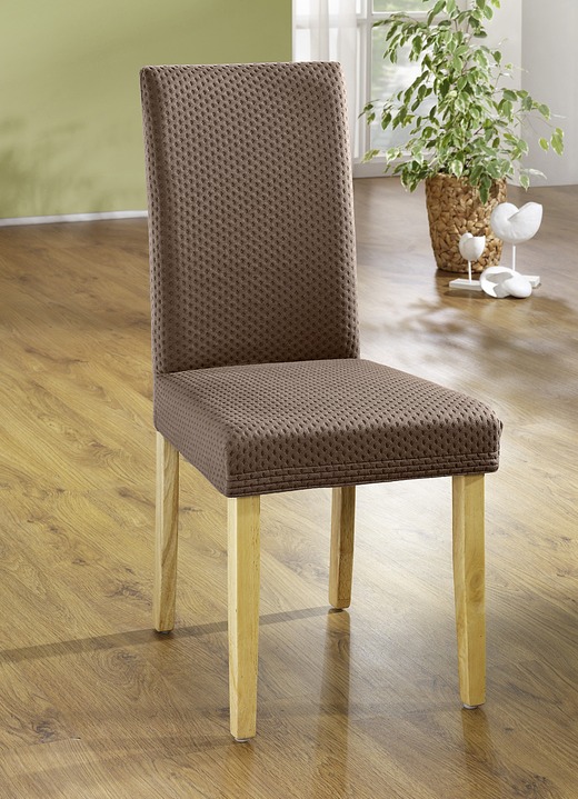 Sessel- & Sofaüberwürfe - Stretch-Stuhlbezug in toller Qualität, in Farbe CREME Ansicht 3