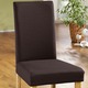 Sessel- & Sofaüberwürfe - Stretch-Stuhlbezug in toller Qualität, in Farbe CREME – Farbe DUNKELBRAUN – Ansicht 1