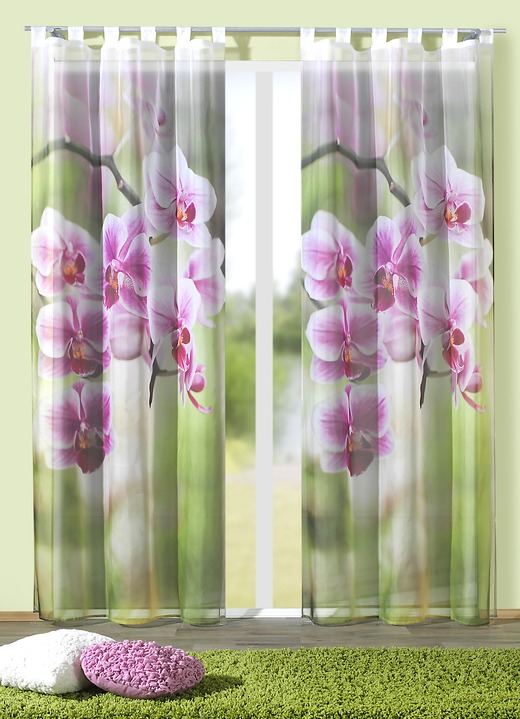 Modern - Fensterdekoration mit farbbrillanten Digitaldruck, in Größe 559 (H225xB120 cm) bis 572 (H245xB120 cm), in Farbe , in Ausführung Verdunkelungsschals