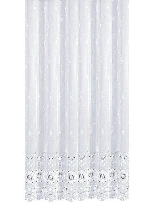Klassisch - Klassische Fensterdekoration, in Größe 123 (H105xB300 cm) bis 291 (H245xB450 cm), in Farbe WEISS, in Ausführung Jacquard Ansicht 2