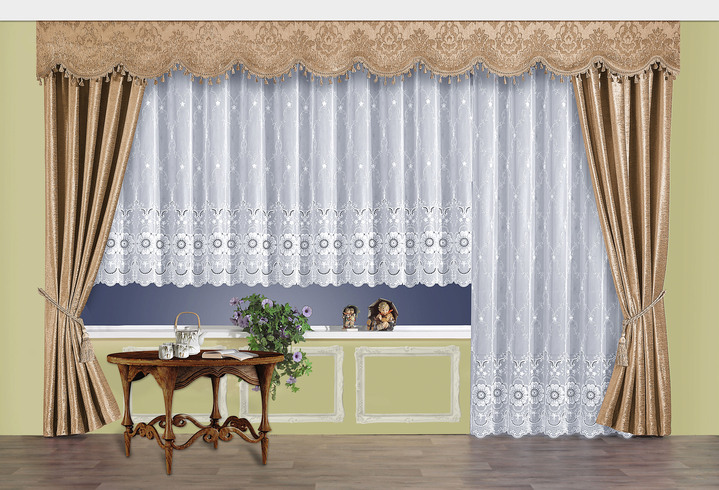 - Übergardine mit Universalschienenband, in Größe 364 (H150xB130 cm) bis 464 (H245xB260 cm), in Farbe BEIGE Ansicht 2