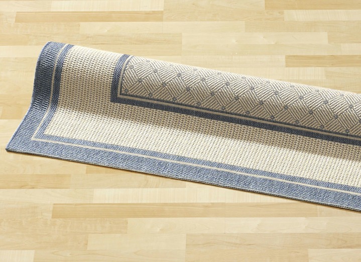 Modern - Teppiche in Sisal-Optik für den Innen- und Außenbereich, in Größe 111 (Brücke, 60x110 cm) bis 306 (Teppich, ø 200 cm), in Farbe BLAU Ansicht 1