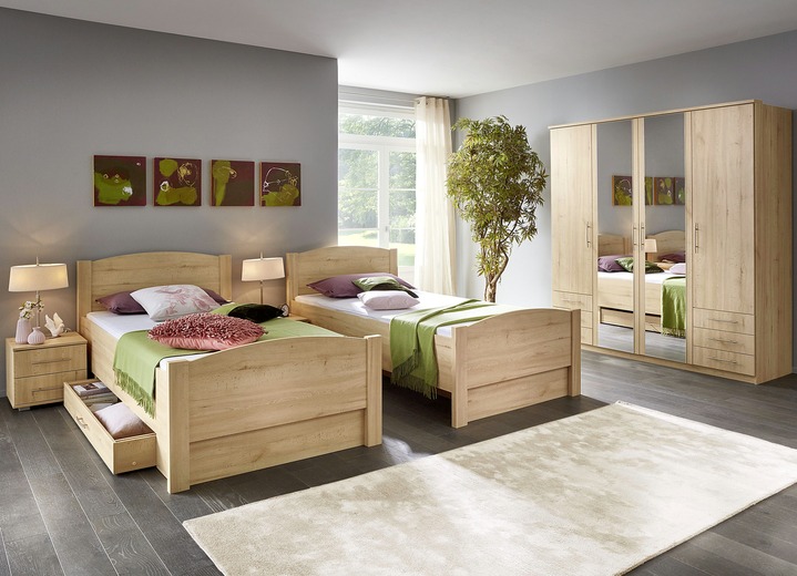 Schlafzimmerschränke - Schlafzimmerprogramm mit Komfortbetten, in Farbe WEISS, in Ausführung Nachttisch Ansicht 7