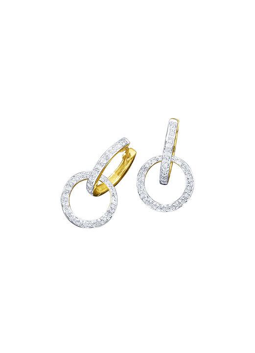 Ohrschmuck - Außergewöhnliche Klappcreolen mit Diamanten, in Farbe  Ansicht 2