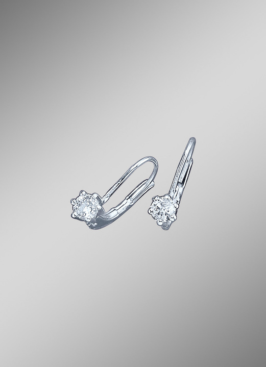 Ohrschmuck - Diamant-Ohrringe mit 2 Brillanten, in Farbe