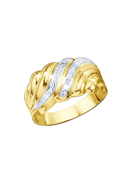 Ringe - Damenring in Bicolor mit Diamant, in Größe 160 bis 220, in Farbe  Ansicht 2