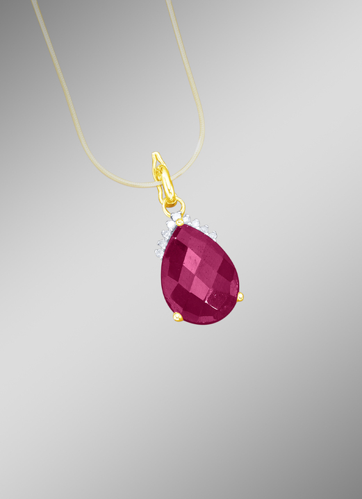 Anhänger - Anhänger mit Rubin und Diamanten, in Farbe