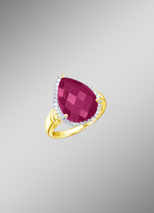Ringe - Damenring mit Rubin und Diamanten, in Größe 160 bis 220, in Farbe