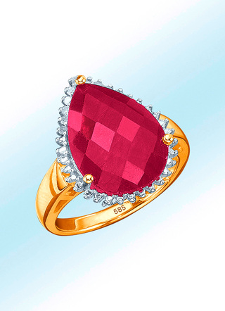 Damenring mit Rubin und Diamanten