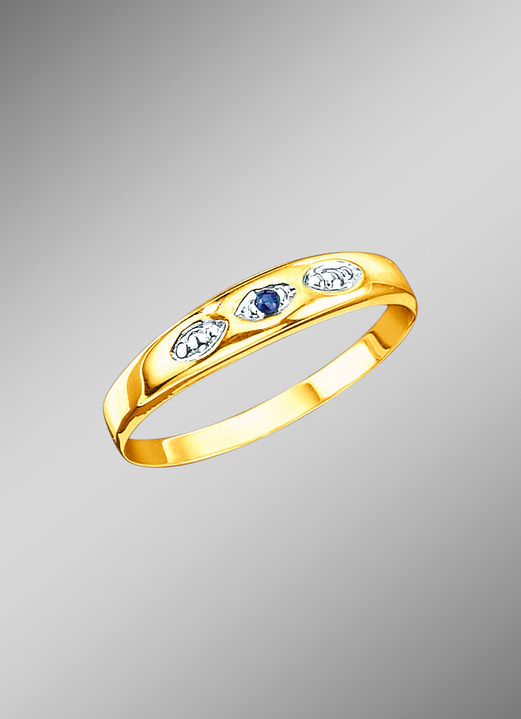 Ringe - Damenring mit echtem Safir, in Größe 160 bis 220, in Farbe