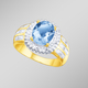 Ringe - Damenring mit echtem Blautopas und Diamanten, in Größe 160 bis 220, in Farbe  – Ansicht 1